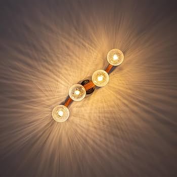 Amazon.co.jp : Chende シーリングライト ガラス 4灯 木 LED