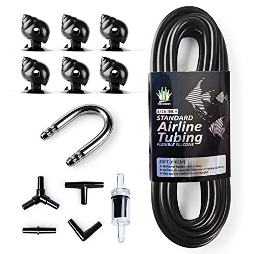WOW Design 3/16-Inch Professional Silicone Aquarium Airline Tubing for Aquarium, Snail Shape Suction WOW Design 3/16-Inch Professional Silicone Aquarium Airline Tubing for Aquarium, Snail Shape Suction