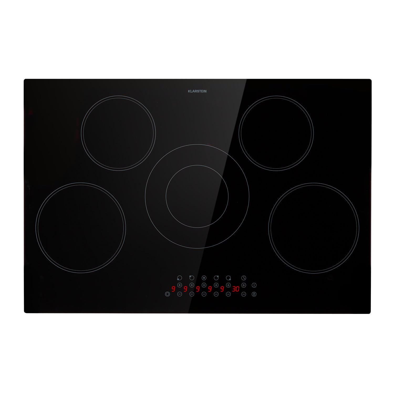 Klarstein Virtuosa 3 Slim glass ceramic hob - 3 cooking zones with max. 5000 W power, 9 levels, timer, overheating protection, child safety lock, touch control panel — view 9
