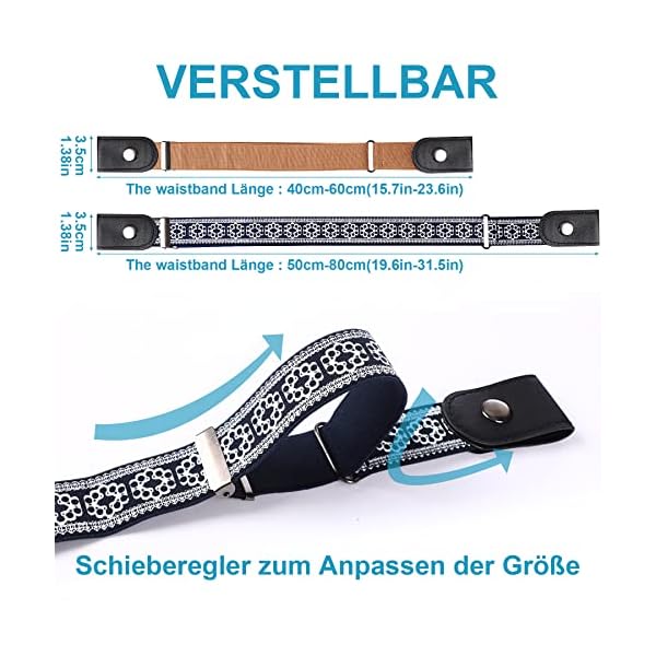 SANNIX 8 Pack Buckle Free Belt No Buckle Elastic Belts Adjustable Belt for Women Men Jeans Pants - Image 3