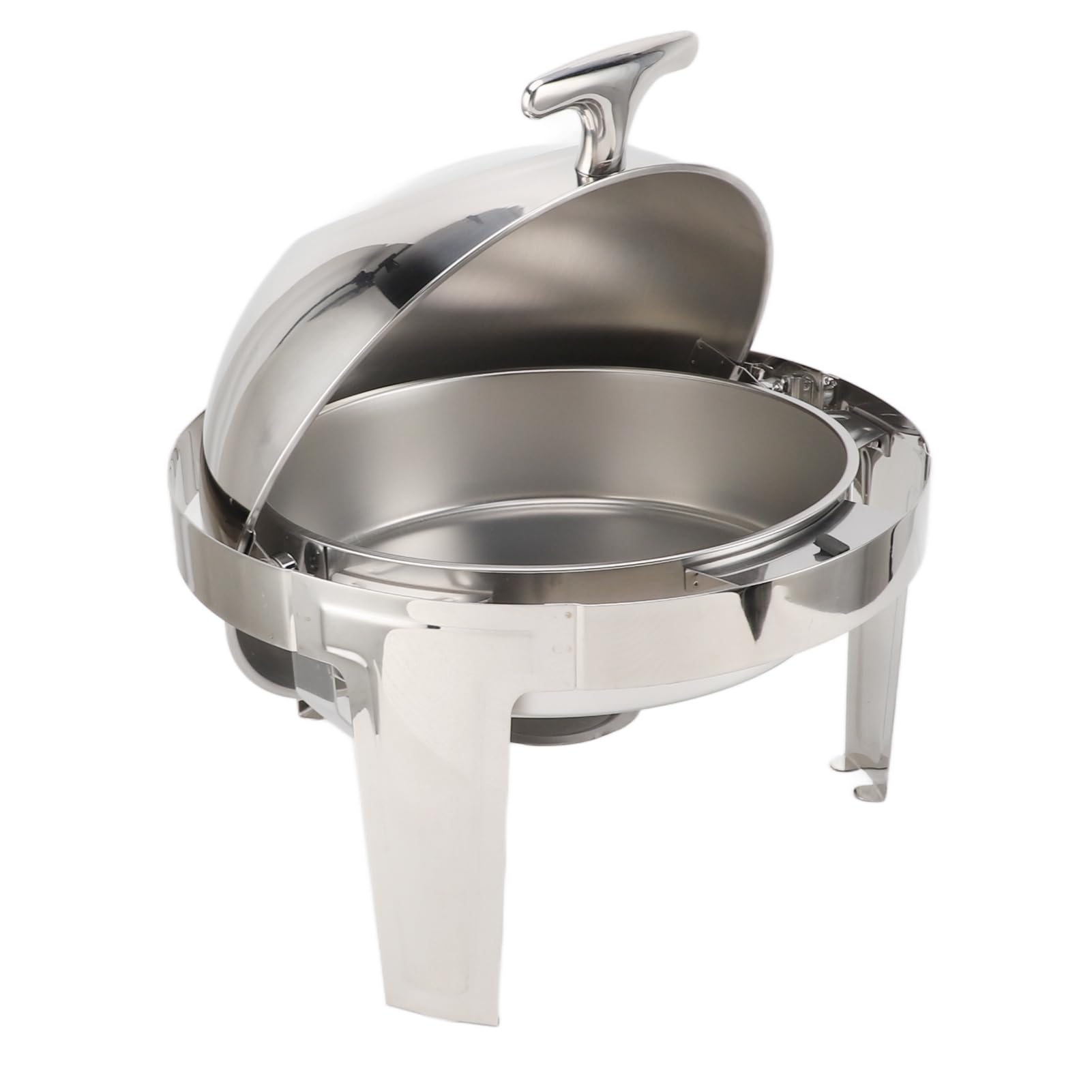 Cocoarm Chafing Dish Buffet Set Acero Inoxidable Buffet Chafer 6L Redondo con Tapa de Vidrio Visible Calentamiento de Alcohol Tapa Abatible de 90 Grados para Buffets Catering Fiestas Hotel Brunch (1