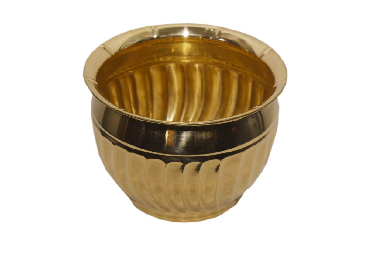 NRN Narayan Industries Decorative Round Brass Planter for Home | Balcony | Indoor Plants (12 inch) (B08LQ9H4HT) Amazon Price History, Amazon Price Tracker