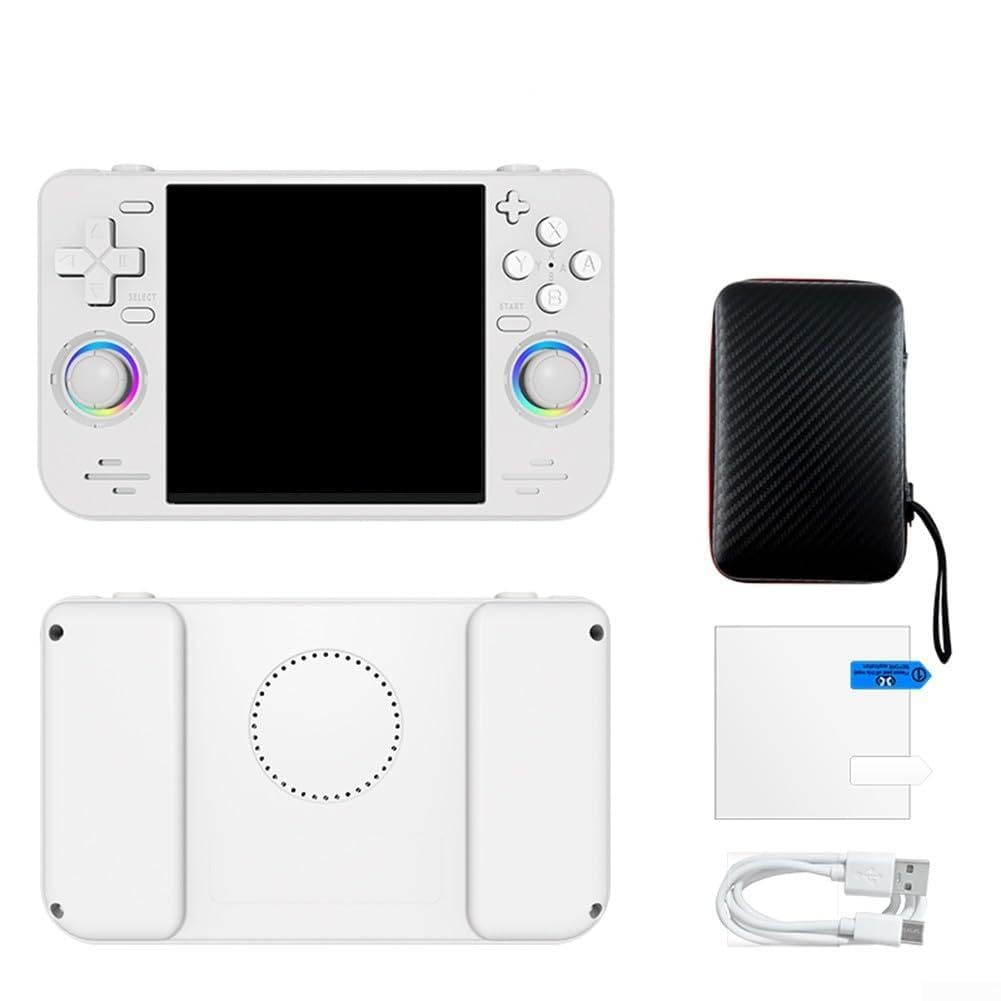 Retro H&held - Consola de juegos RF40H, pantalla IPS de 4 pulgadas 720P, más de 18000 juegos integrados, batería de 4000 mAh, sistema de código abierto portátil, con WiFi (blanco)