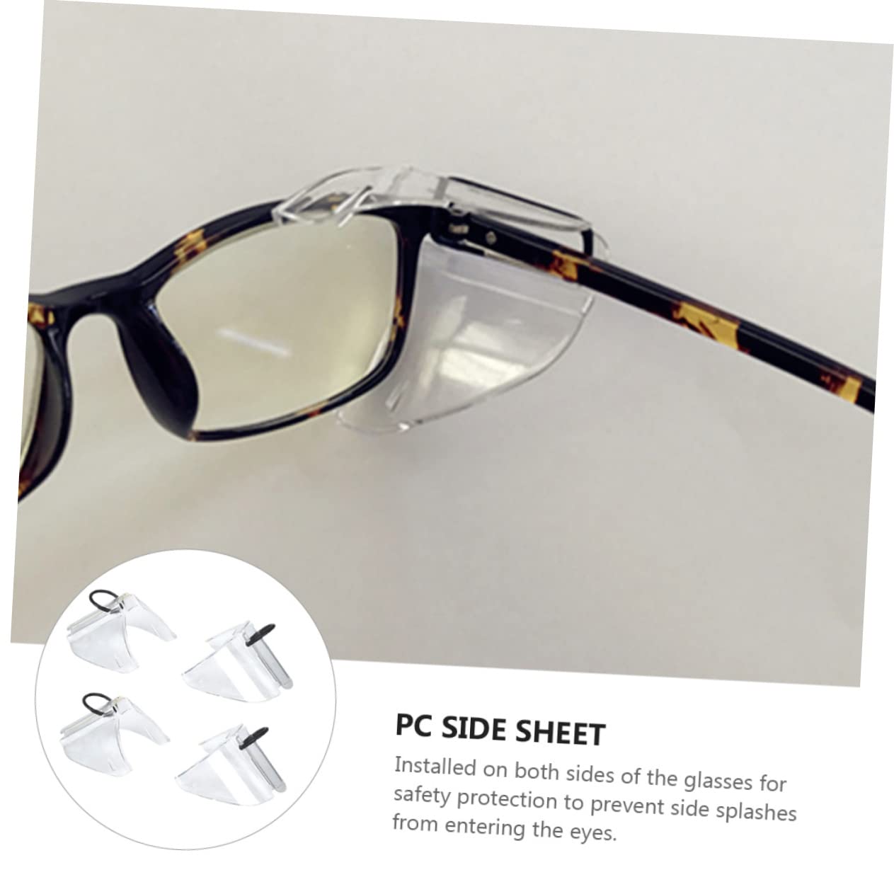 Protectores laterales for gafas de seguridad,Protector lateral transparente for seguridad,6 pares de protectores de flanco Gafas de seguridad Protectores laterales Protección for los ojos Protectores
