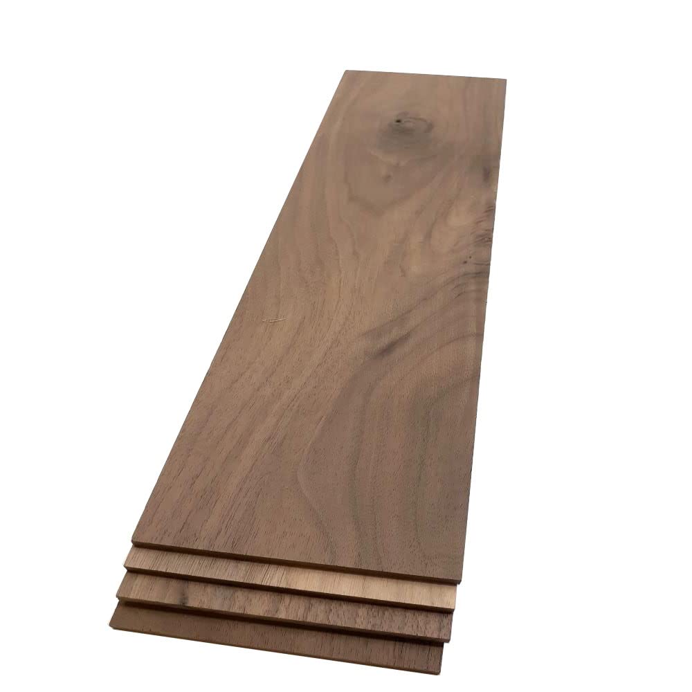 Walnut Hardwood Planks - Walnut Wood for Unfinished Wood Crafts - 1/4’’ (6mm) 100% Pure Hardwood - Laser Engraving Blanks - Hardwood Planks for Crafts (1/4″ x 4 1/2″ x 18″, 4)