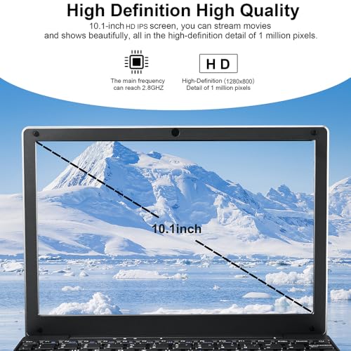 Image of Portable Mini Education Laptop Computer with in tel Celeron N4020 CPU 8GB RAM 128GB SSD HD IPS Screen, Laptop Computer for Learning, Office Work (Gray)