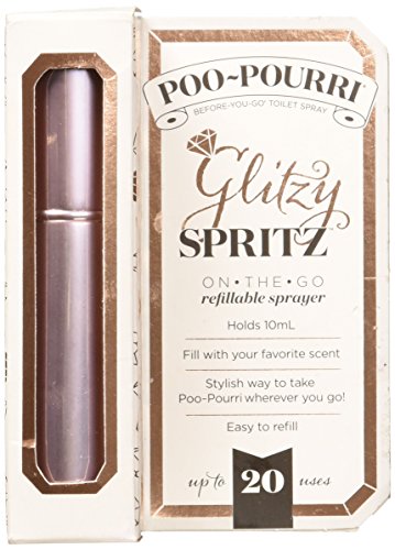 Poo-Pourri On-the-Go Glitzy Spritz Refillable Sprayer, Rose Gold Scent, 0.34 Fl Oz