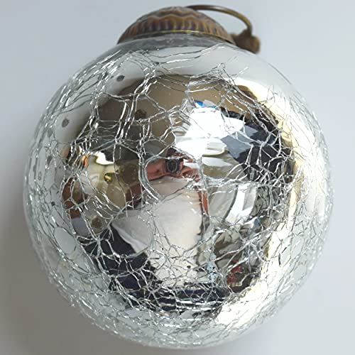 Set of 4 Silver Mercury Glass Ornaments...