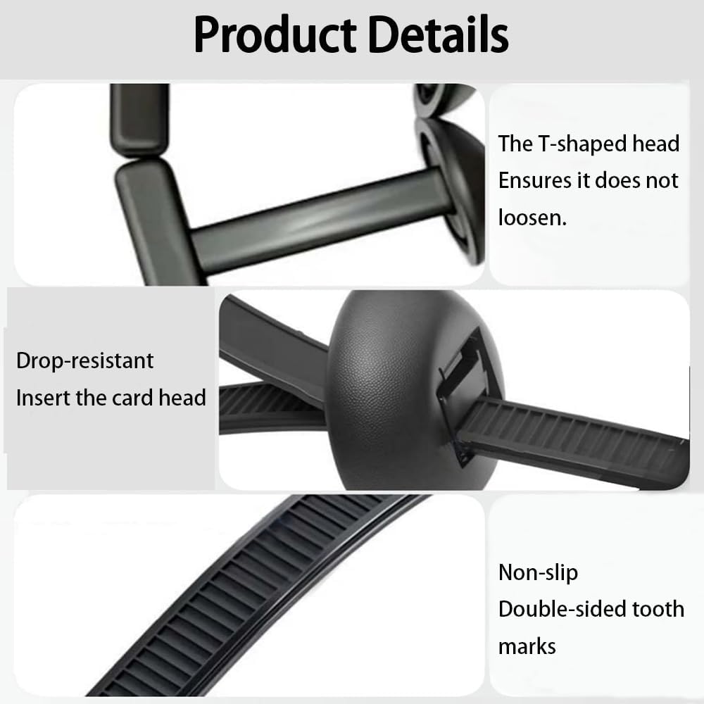 2026 Upgraded Universal Nylon Cable Tie Buckle, 100-Pack Heavy Duty Self-Locking Zipper Clips for Car, Nylon Cable Tie Tool Fasteners Cable Ties Buckle for Car Daily Repair