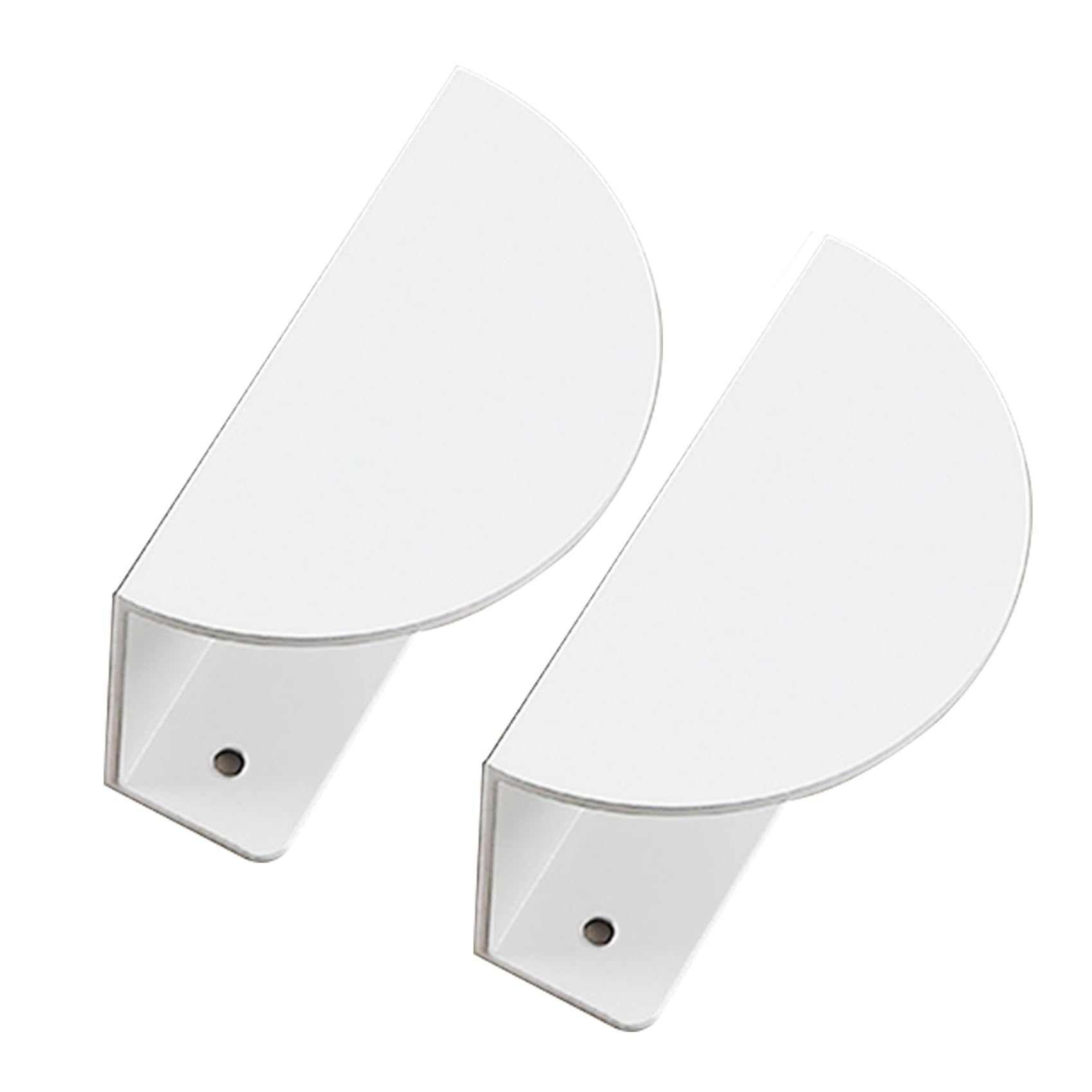 Jmcxsm592 White 2 Packs Drawer Knobs Half-Moon Cupboard Handles Semi-Circular Kitchen Door Levers Concealed For Closet,Wardrobe,Children's Room Pulls Invisible Cabinet Pulls Aluminum Alloy (80Mm,)