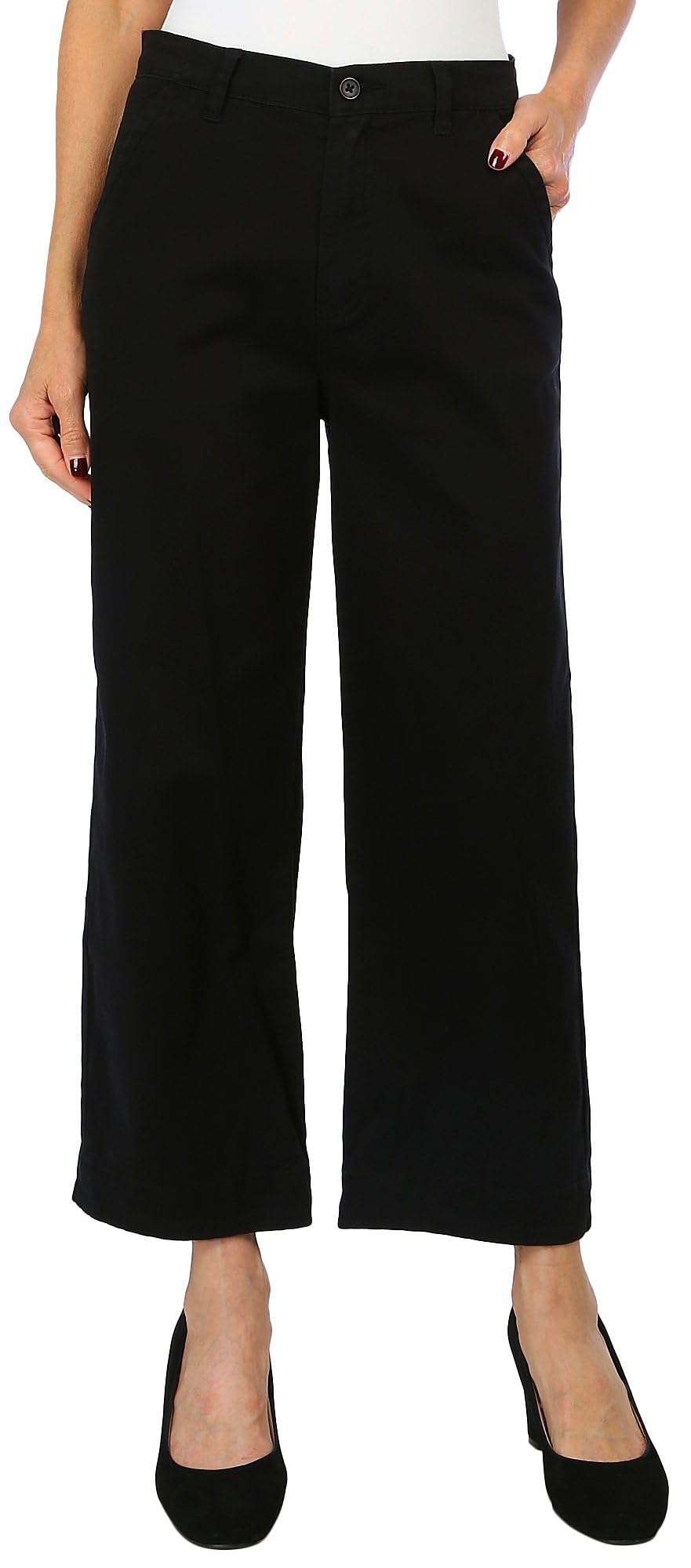Unionbay Womens Utility Stretch Twill Wide Leg Ankle Pant