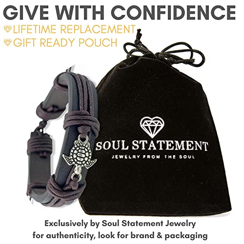 Men's Leather Wrap Turtle Bracelet, Adjustable Sizing for Men and Teenagers, Sea Turtles Charm4