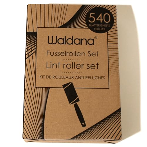 Waldana Fusselrolle - 6 Rollen je 90 Blatt (540 Blätter) mit 2 Bambusgriff Abrollern I Fusselrolle Tierhaare Kleidung Flusenroller Lint Roller Kleiderroller Tierhaar Katzenhaar Hundehaar