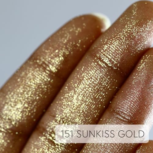 Image of C2P Pro Eyeshadow Pigment for Eye Makeup - 2g | Long-Lasting and Highly Pigmented Loose Precious Pigments with Metallic Effect | Cosmetics For Women and Girls (Sunkiss Gold 151, 02 Gram)