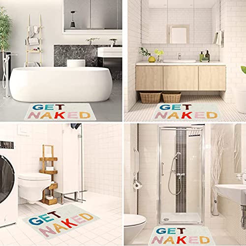 Bathroom Rugs Sets 2 Pieces, Get Naked Bath Mat And U Shaped Toilet Rug Set, Cute Bathoom Rugs Microfiber Funny Bath Rug Non Slip Shower Mat, Machine Wash 19.7"X31.5"+19.7"X23.6" #TOP6