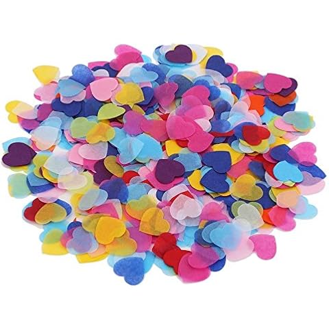 DECORA 1 Inch Multicolor Hearts Paper Confetti for Wedding St. Valentine's Day Decorations Cover