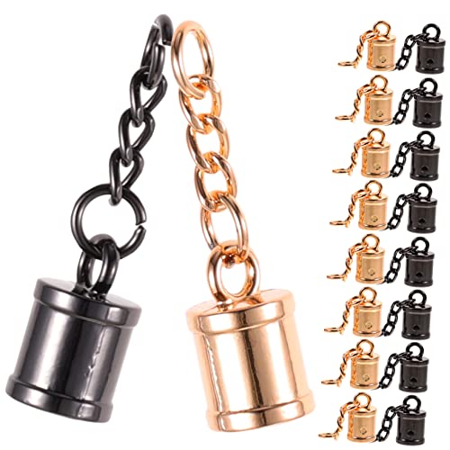 Hohopeti 20Pcs Tassel End Caps with Screws Replaceable Cord Stoppers for DIY Jewelry Making Accessories for Necklaces Bracelets and Crafts for Satin
