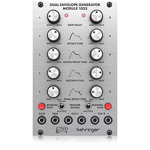 Behringer Dubbele ENVELOPE GENERATOR-MODULE 1033, legendarische 2500-serie analoge envelope-generator-module voor Eurorack