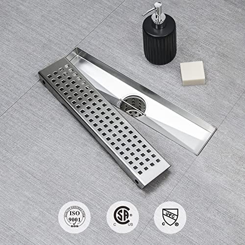 SaniteModar Linear Shower Drain 12 inch Brushed with Square Hole Panel by SaniteModar - Used condition - Image 4