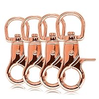 Set Di 4 Moschettoni Girevoli In Acciaio - Ganci A Scatto 60mm, Per Paracord, Guinzagli E Portachiavi