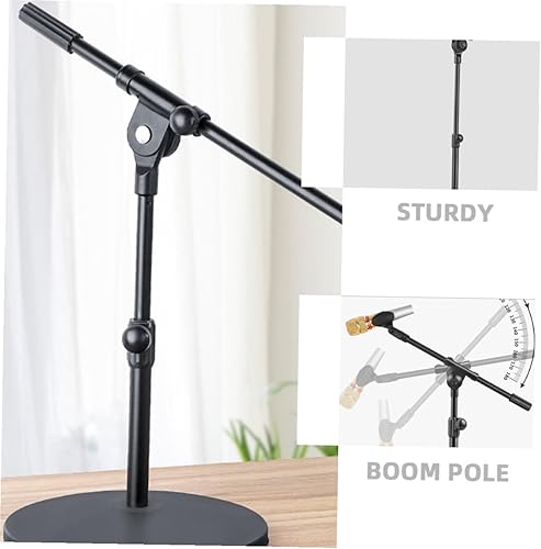 Miniatura 7 de Healifty Brazo de micrófono extensible de metal telescópico con adaptador de cabeza de tornillo compatible con equipo de micrófono de mano estable y