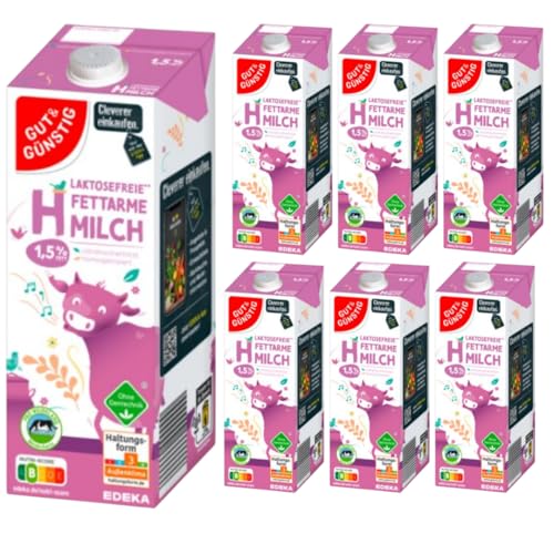 Laktosefreie Haltbare Milch 1,5% Fett Milch 1000 mililiter X 7 STÜCK