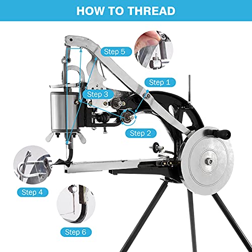 Ironwalls Leather Cobbler Sewing Machine Manual, Heavy Duty Hand Shoe Repair Mending Sewing Machine With Needles, Leather Stitching Sewing Machine For Canvas Cotton Linen, Bags, Cloths, Tents #TOP6