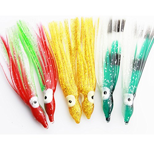 Luengo 50Pcs Fishing Lures Multicolor Squid Skirts Octopus Trolling Fishing Lures Set 2.36"/6Cm #TOP2