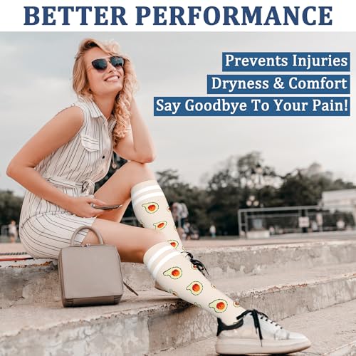 Image of FEYHAY Copper Compression Socks (3 Pairs) 15-20 mmHg Circulation is Best Athletic & Daily for Men & Women, Running, Climbing