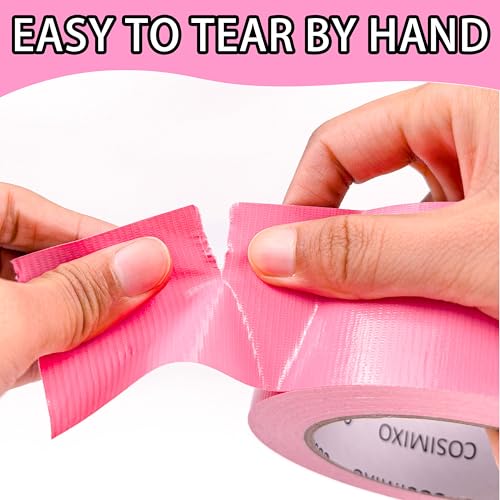 Image of COSIMIXO 5-Pack Pink Heavy Duty Duct Tape, 2 inches x 30 Yards, Strong, Flexible, No Residue, All-Weather and Tear by Hand - Bulk Value for Repairs, Industrial, Professional Use