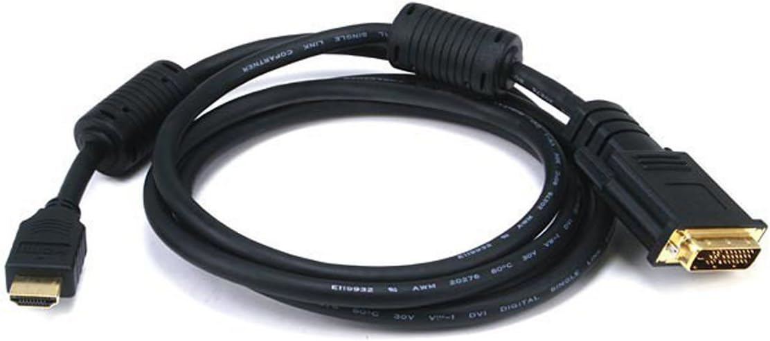 Monoprice 102696 6-Feet 28AWG HDMI to M1-D Video Cable - Black (2 Pack)