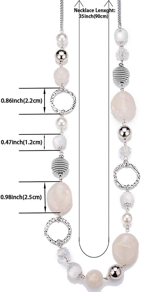 PEARL&CLUB Long Beaded Necklaces For Women - Sweater Chain Fashion Jewelry Necklace Gifts For Women - Image 4