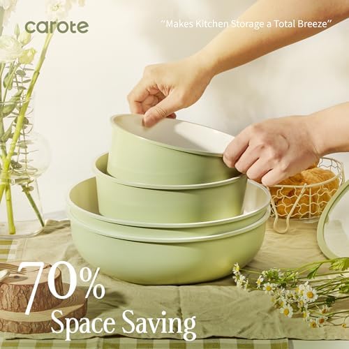 CAROTE 25pcs Ceramic Cookware Sets, Nonstick Pots and Pans Set Non Toxic — view 3