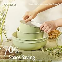 CAROTE 42pcs Ceramic Cookware Set, Pots and Pans Set with Detachable Handle — image 4