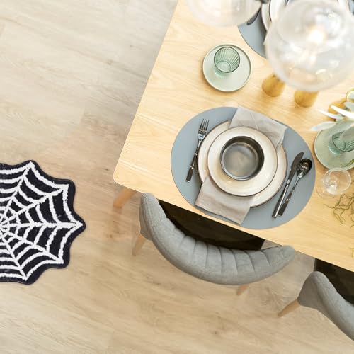 Alfombra de telaraña Toyvian de imitación cachemira para decoración de Halloween 8