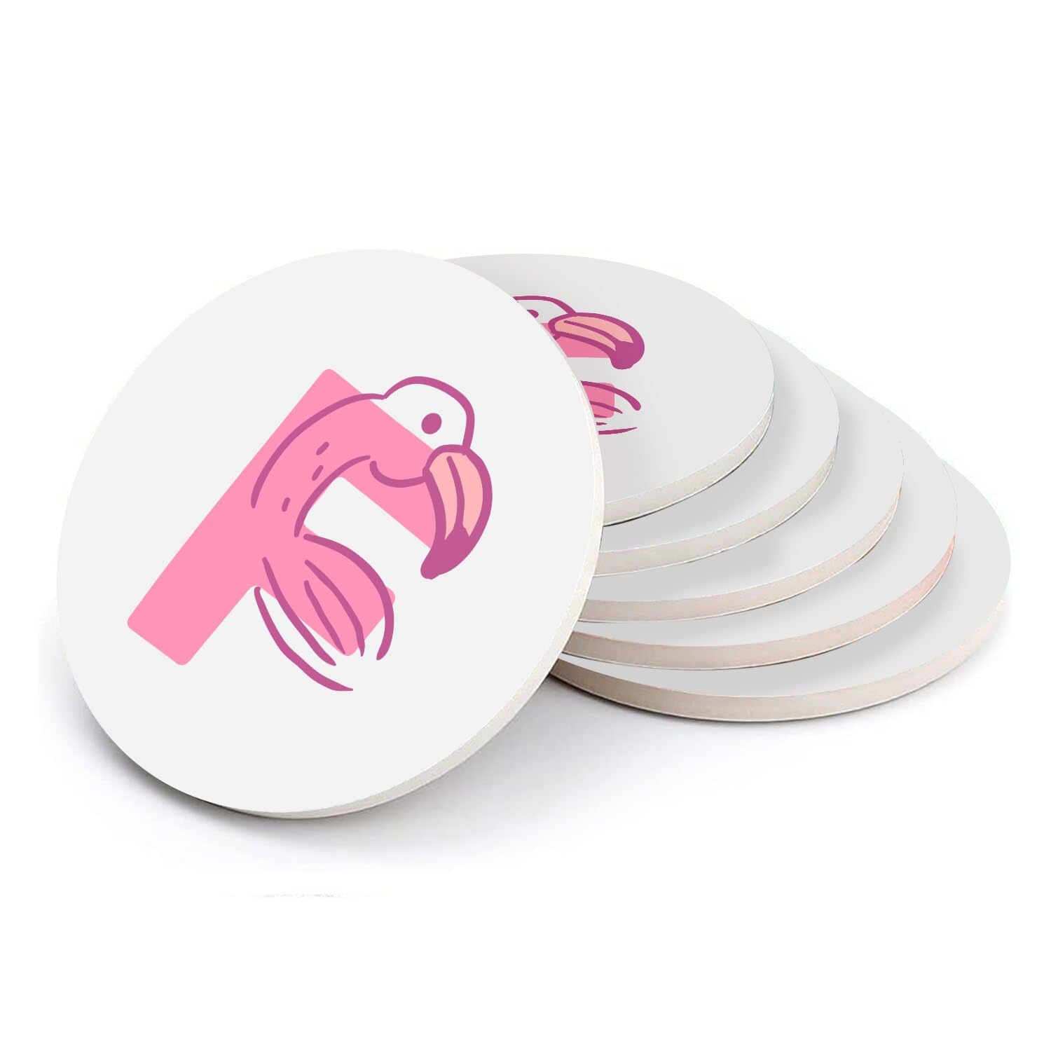 Sous-verre céramique Flamingo F, lot de 6 dessous de verre absorbants de 108mm