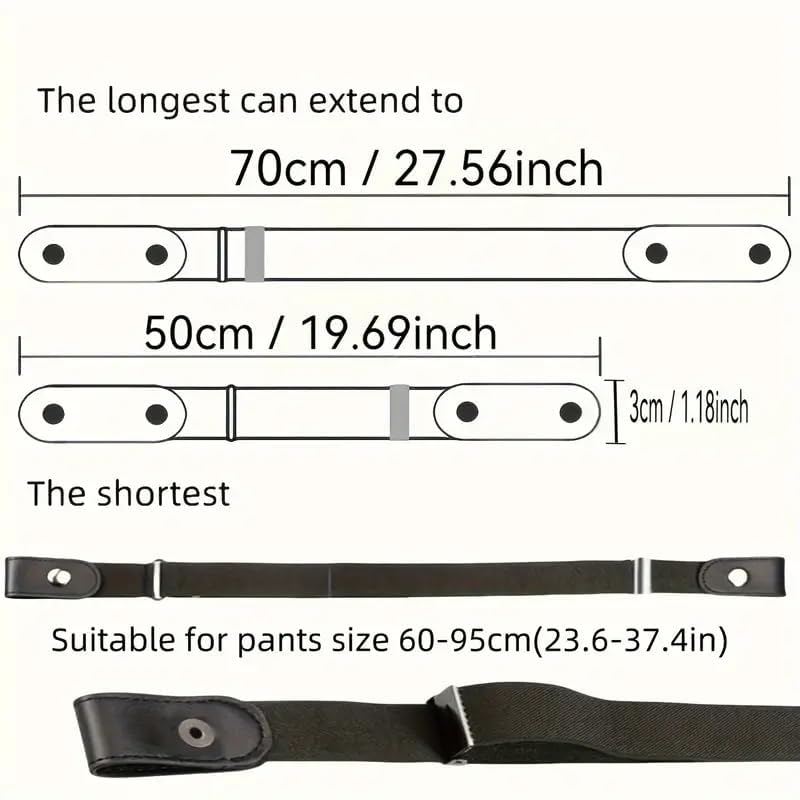 No Buckle Invisible Belt, Adjustable Unisex Elastic Half Belt No Bulge No Hassle Invisible Belts for Jeans Pants3