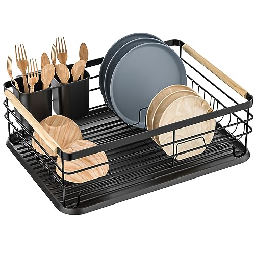 Dreamhigh® Egoutoire Vaisselle Cuisine, Egouttoir Vaisselle sur Evier avec Porte-ustensiles et Bac D'égouttement, Plateau Étendoir pour Évier Cuisine, pour Une...