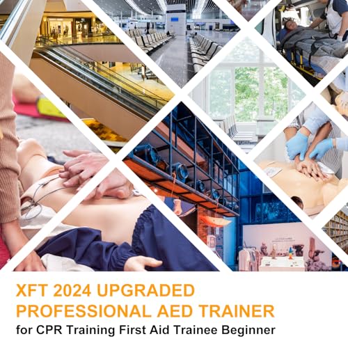 Image of AED Trainer, XFT AED Training Kit CPR Equipment Training Device Automatic External Defibrillator Simulator, AED Trainer Professional for First Aid Trainee Beginner XFT-120GA (Orange Version)