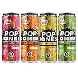 Jones Soda Co. Variety Pack Strawberry Passionfruit Orange Cream Pineapple Ginger and Mixed Berry & Kiwi | 100% Cane Sugar Soda |12 Oz Jones Pop Soda | 12 Pack Soda