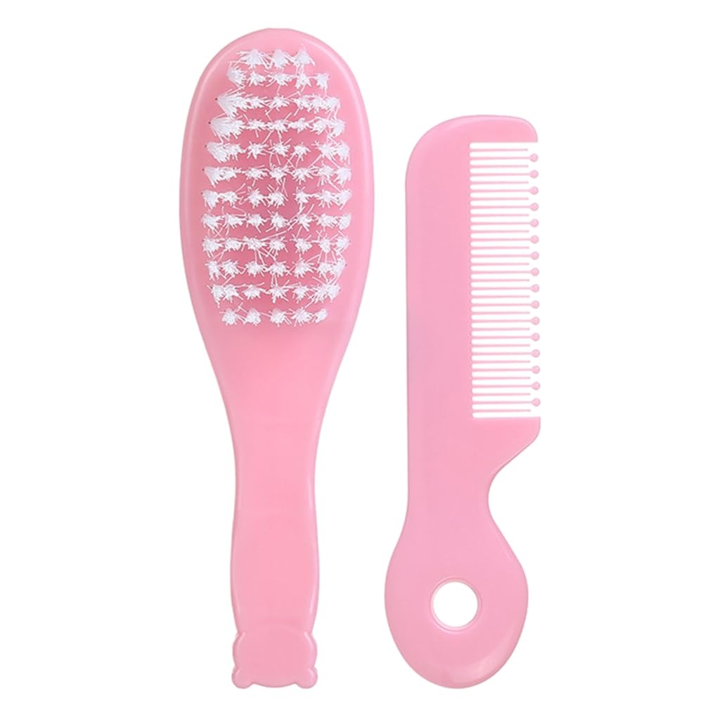 Newborn Caps Brush Soft Hair Brush Hair Comb Set Travel Hair Comb For Baby Toddler Bathing Head Massage