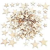 100 Stück Holzsterne, Mini Holz Sterne, Gemischte Größen, Sterne Aus Holz Stern Holzscheiben Für Diy Basteln, Weihnachtsdeko, Hochzeit Dekoration