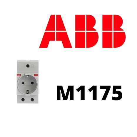 RASMACOR ABB Schuko Socket 16 A | Ref M1175 | Socket Protective Contact DIN | 50/60 Hz 250 V AC | Colour Grey | Dimensions 4.5 x 8.5 x 7 cm