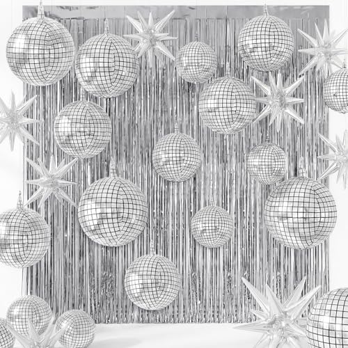 Seenelling 24 Pcs Silver Disco Party Decor Sets for Western Cowgirl Party by Seenelling - Used condition - US$21.26
