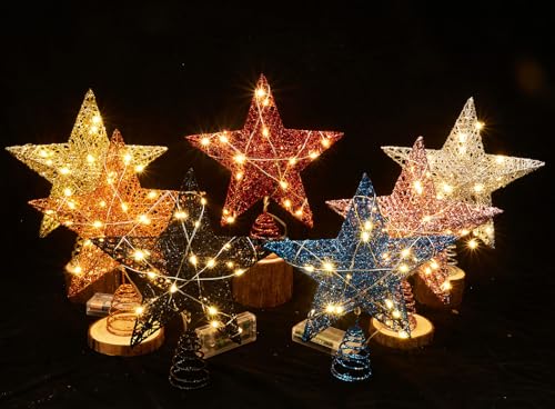 Estrella para árbol de Navidad Emopeak con 20 luces LED de bajo consumo e interiores 7