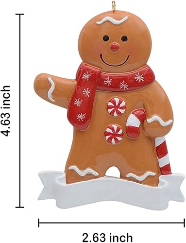 Miniatura 4 de MAXORA Adorno de Navidad personalizado de niño de jengibre para hombre, panadero, adorno de Navidad, regalo de recuerdo de galletas de poliresina,