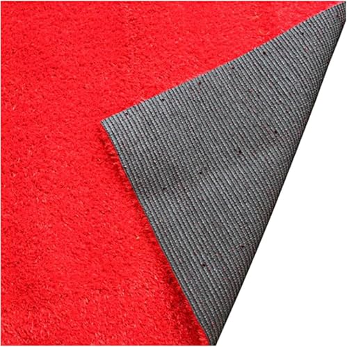 Alfombra de césped artificial para exteriores, césped sintético fácil de limpiar con agujeros de drenaje, perfecta para zonas de piscina y gimnasios, tamaño 47.2 x 157 pulgadas, color: rosa