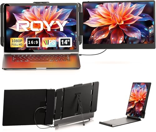Laptop Screen Extender - 14' FHD 1080P IPS Portable Computer Monitor for Laptops, Dual Screen Travel...