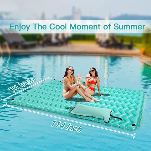 Sunrio 114'' X 72'' Giant Inflatable Floating Mat-Pool Float Lake Floats For Adults With Pool Hammock Pool Mats For Floating Swimming Pool, Beach, Lake For Summer Water Party thumb #1