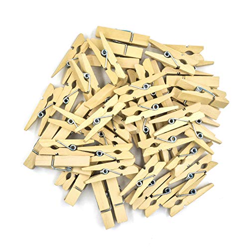(Pack of 128) JABINCO 3.5cm Mini Wooden clothespins